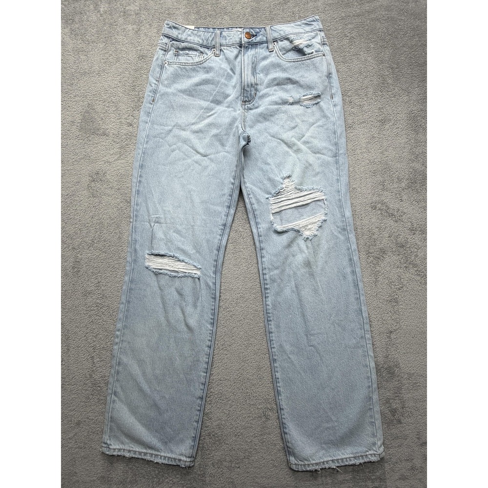 Sneak Peek Jeans Womens 28 Light Wash High Rise Loose Fit‎ Distressed Ripped